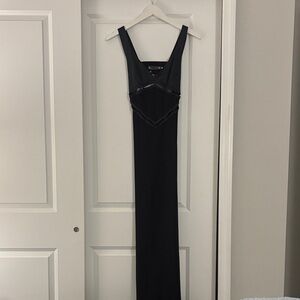 Italian Elegant Black Cutout Sleeveless Dress